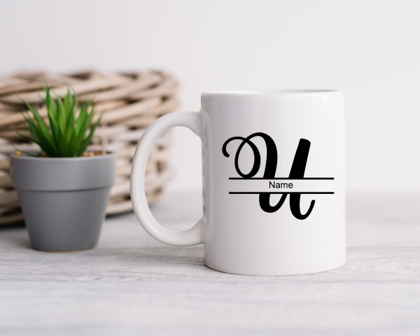 Tasse mit Monogramm U